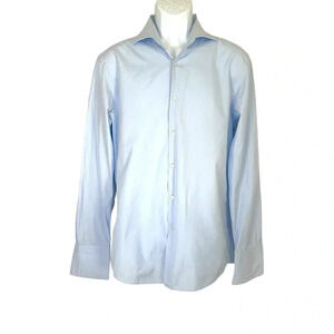 Hugo Boss Men’s Sharp Fit Light Blue Long Sleeve Dress Shirt Size 16.5 - 34/35